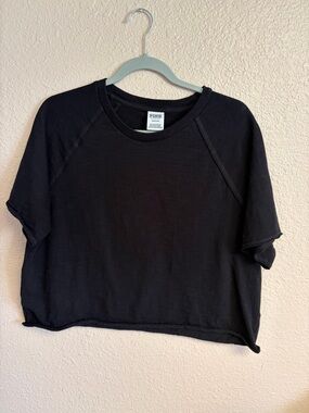 Victoria's Secret Black Short Sleeve Crop Top